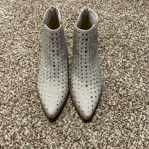 Altar’d State Beige Studded Ankle Boots, size 8
